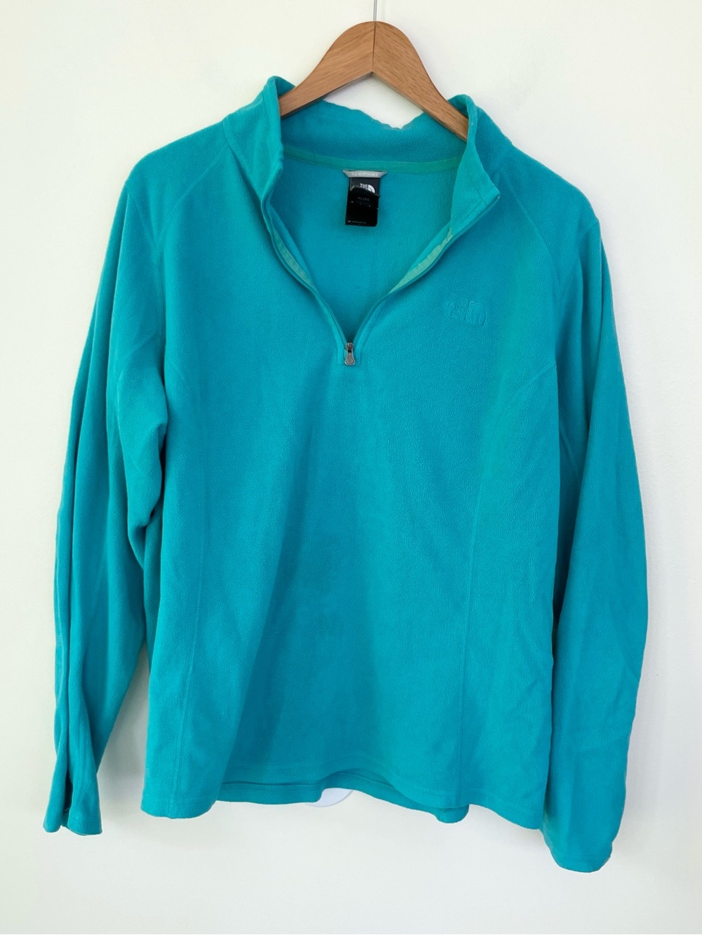 The North Face Teal Blue Fleece 1/4 Zip Pullover Sweatshirt XL Extra Large